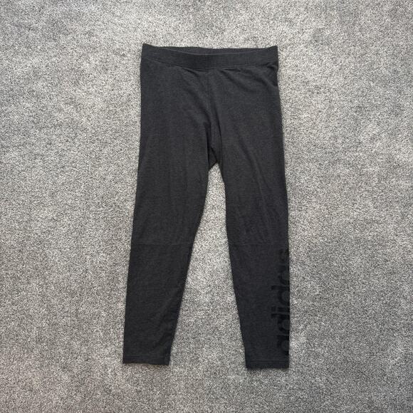 Adidas Leggings Womens Large Stretch Athletic Activewear Pants Logo CF5256 - Picture 1 of 12